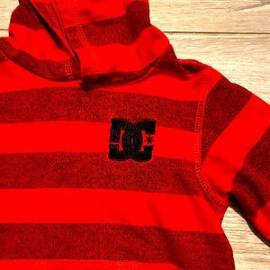 DC* red & black stripped hoodie